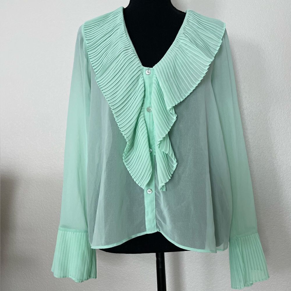 NWT Zara Combination Ruffled Blouse